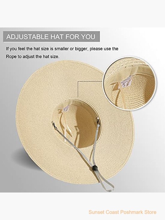 Wide Brim Straw Hat Foldable Floppy Sun Hat UPF 50+ main image 4